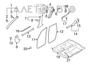 Front left door sill plate for Subaru Forester 2013 SH