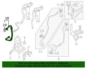 High pressure hose power steering upper Porsche Cayenne 958 11-17 Hybrid