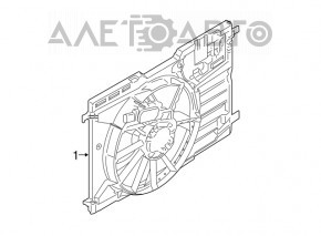 Diffuser radiator shroud assembly Ford Escape MK3 13-16 pre-rest 1.6T 2.5, without control unit,