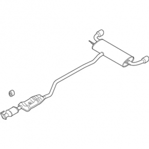 Muffler rear with barrel Ford Edge 15-18 3.5 FWD