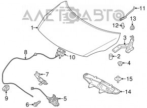 Hood bare Nissan Versa 15-15 usa rest