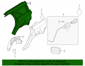 Quarter wing rear left Ford Bronco Sport 21-25