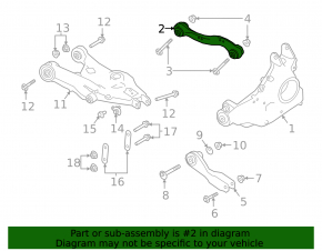 Upper rear left transverse control arm for Jaguar I-Pace 19-25