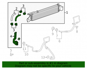 Radiator for automatic transmission cooling Chevrolet Cruze 11-14 1.4t, 1.8, 2.0t