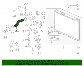 Upper cooling pipe Honda CRV 17-22 1.5T