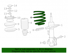 Front left spring for Cadillac ATS 13-19 rwd