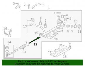 Left steering rod for Subaru Forester 08-13