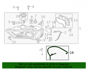 Right headlight hose for Audi Q7 16-26 Matrix LED