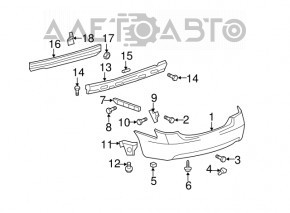 Rear bumper mount, outer left, Toyota Camry v40