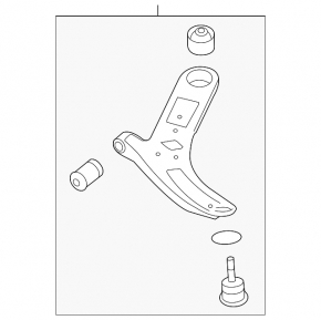 Lower control arm, front right, Hyundai Accent 18-23