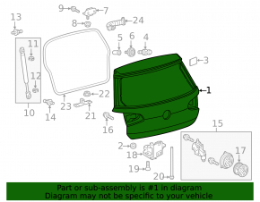 Naked trunk door VW Golf 15-