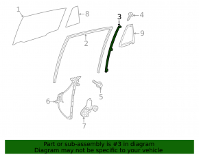 Rear left door glass guide Toyota Rav4 19-