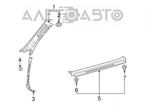 Door sill trim inner front right Lexus IS 06-13 black