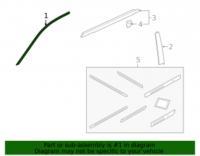 Upper front right door molding for a 1993 Honda Accord