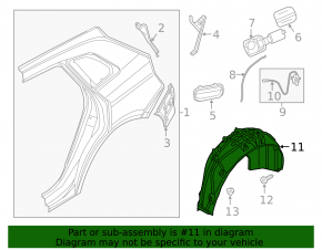 Rear right mudguard Audi Q5 80A 18-24
