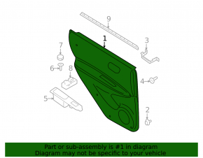 Rear left door panel for Nissan Rogue 2015