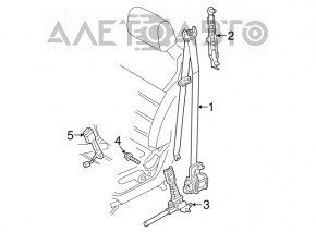 Driver's seat belt Kia Sorento 16-20 dark gray, rust, contact with water, working