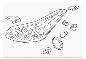Kia Sportage 17-19 AWD halogen left front headlight