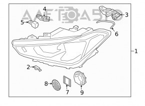 Headlight cover front right Hyundai Elantra 21-