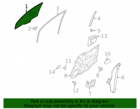 Front right door glass for Mazda CX-7 06-12