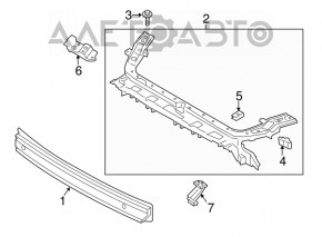 Front bumper reinforcement Ford Mustang mk6 15- under the hook
