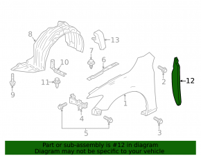 Wing seal door-wing left Mazda 6 13-21