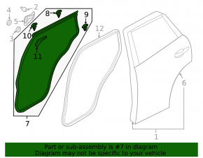 Mazda CX-5 13-16 rear right door seal