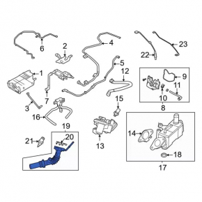 EGR tube Ford Escape MK4 20- on hybrid valve