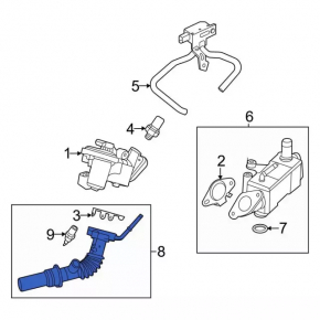 EGR tube Ford Escape MK4 20- on hybrid valve