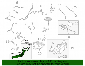 EGR tube Ford Escape MK4 20- on hybrid valve