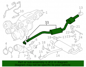 Exhaust line middle part BMW X3 F25 13-17 2.0T