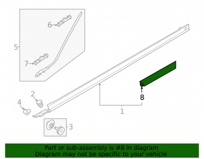 Door seal on the threshold left Volvo XC40 19-25