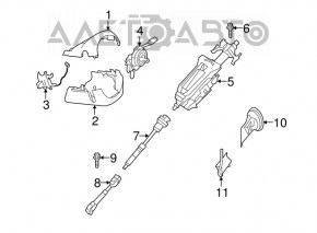 Steering cardan shaft upper BMW X5 E70 07-13 complete