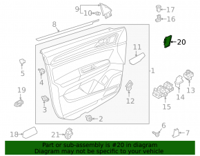 Front right door lock button for VW Atlas 24-25