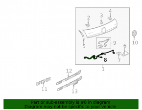 Wiring for the tailgate of the Buick Encore 17-19 under the camera