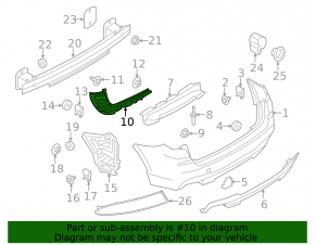 Rear bumper mount upper right BMW X3 F25 15-17