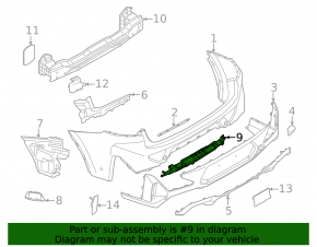 Rear bumper bracket, center, BMW X4 G02 19-25 2022-23