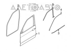 Molding door-glass central front right BMW X5 E70 07-13 black