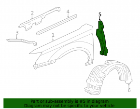 Left door-wing seal for Toyota Avalon 2012