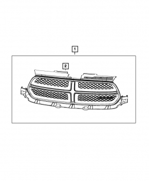 Radiator grill grill Dodge Durango 11-13 chrome frame, chrome mesh
