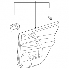 Rear right door panel for Toyota Highlander 2010, gray leather