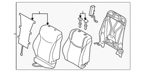 Passenger seat Toyota Prius 30 10-15 without airbag, velour gray