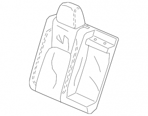 Right rear seat backrest for Honda Clarity 18-21 USA, gray fabric + black leather combination, one-piece headrest, with armrest, dented, scratched