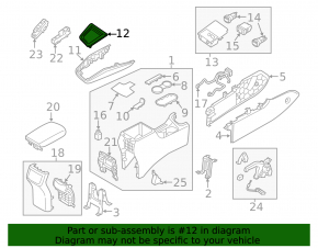 Gear shift indicator for Hyundai Elantra AD 17-20 transmission, black, glossy, without shifter cover, scratches