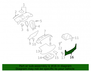 Trunk opening trim for Infiniti G25 G35 G37 4d 06-15