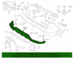 Kia Niro 17-19 HEV rear bumper lip, PHEV structure