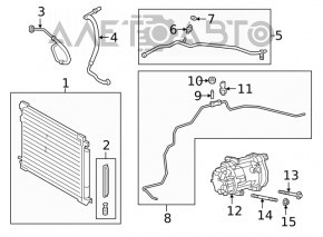 Lexus ES250 ES300h ES350 19-26 Air Conditioner Heater-Condenser Tube