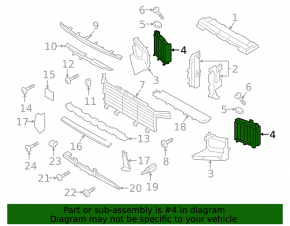 Left radiator deflector blinds for Porsche Cayenne 24-26 3.0T, 4.0T, E-Hybrid