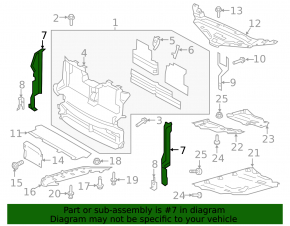 Radiator deflector right Lincoln Nautilus 19-23