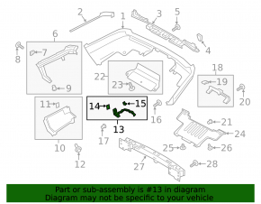 Left rear bumper bracket for Land Rover Range Rover 18-21 rest.